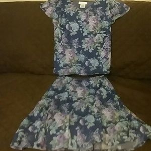 Karin Stevens size 10 petite skirt and top